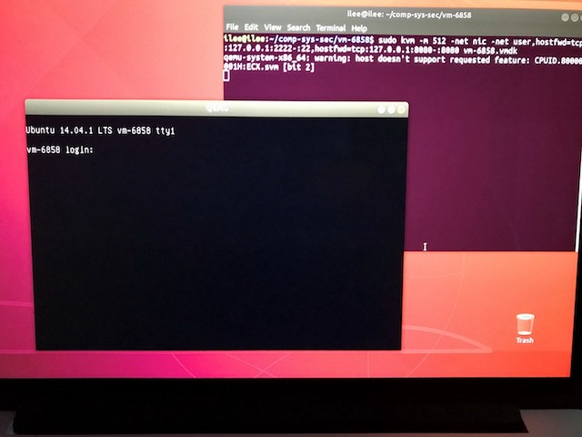 Virtual machine running Ubuntu